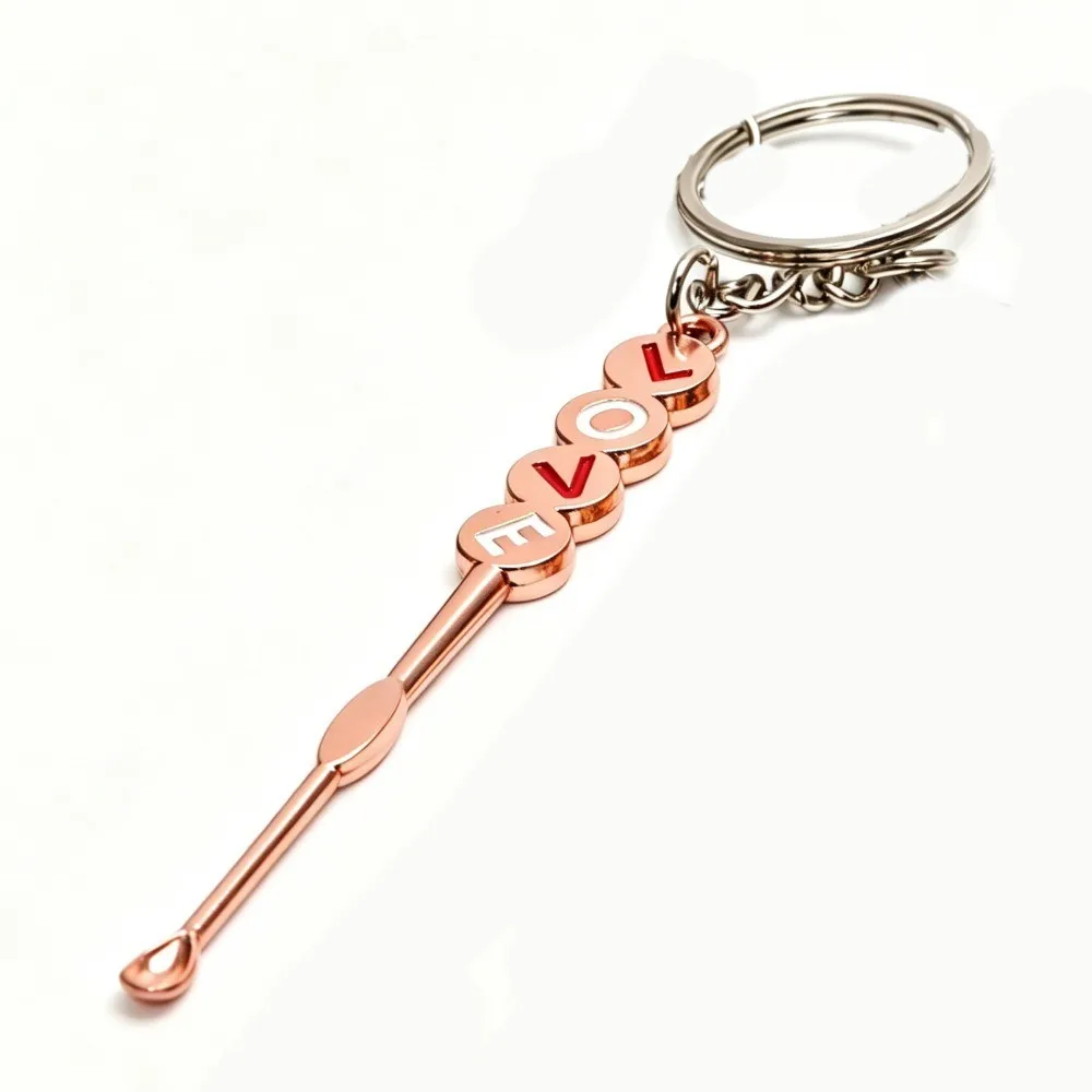 LOVE Style Mini Spade Oil Spoon With Keychain Portable Smoking Accessory Outdoor Kitchen Gadget Holiday Gift