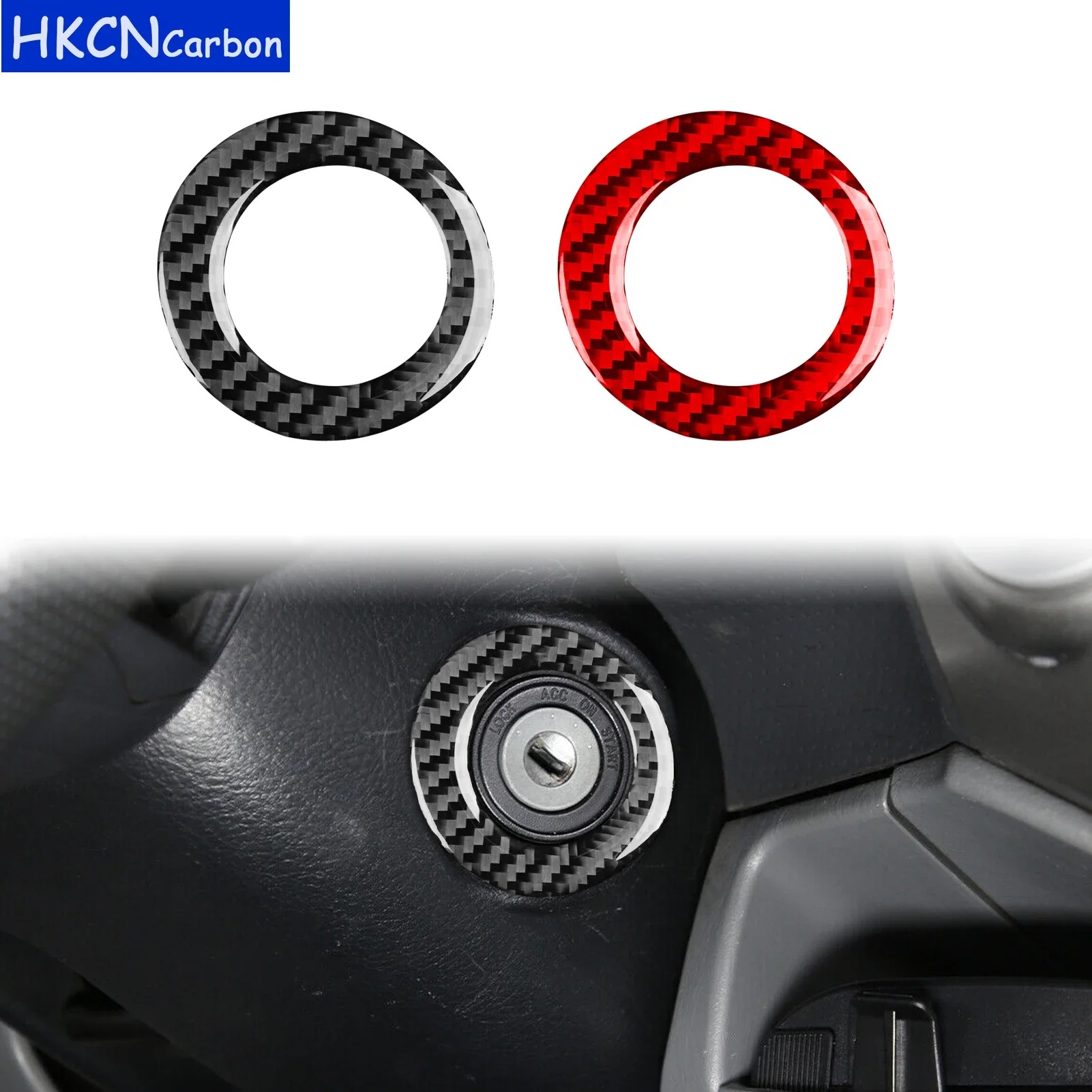 

For Toyota Tacoma 2011—2015 Cars Accessories Real Carbon Fiber Ignition Start Ring Cover Trim Sticker Decorative Modification