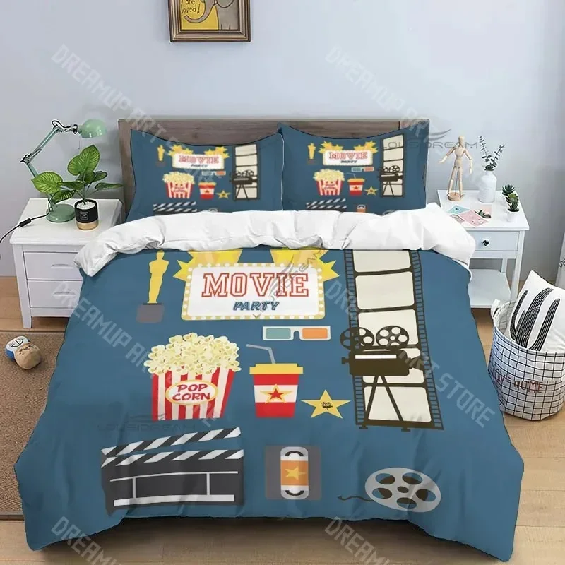 2026 Movie Film Clap Board Patterns Comforter Bedding Set,Duvet Cover Bed Set Quilt Cover Pillowcase,King Queen Size Bedding Set