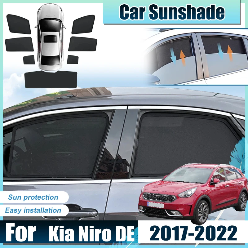 Солнцезащитные сетки на окна для Kia Niro DE 2021 и MK1 2017-2022: защита от УФ-лучей, перегрева и солнца