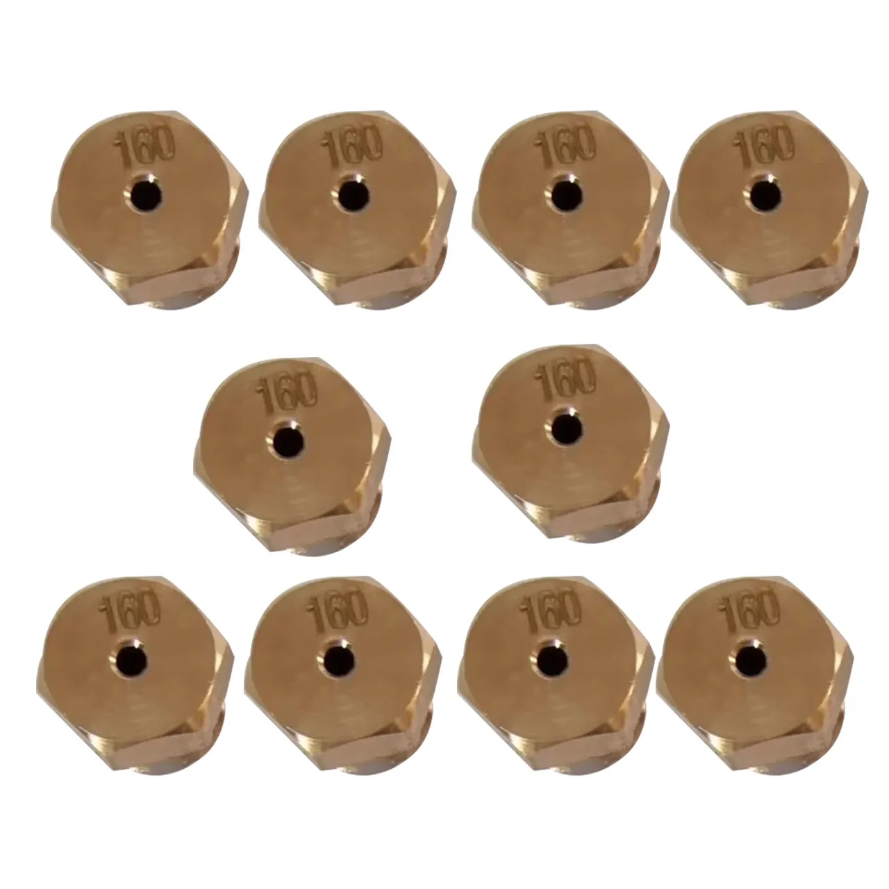 Earth Star S9xM8x0.75 Brass Orifice Fittings 8mm Thread Gas Valve Cooktop Component Nozzle 1.6mm Hole 10PCS