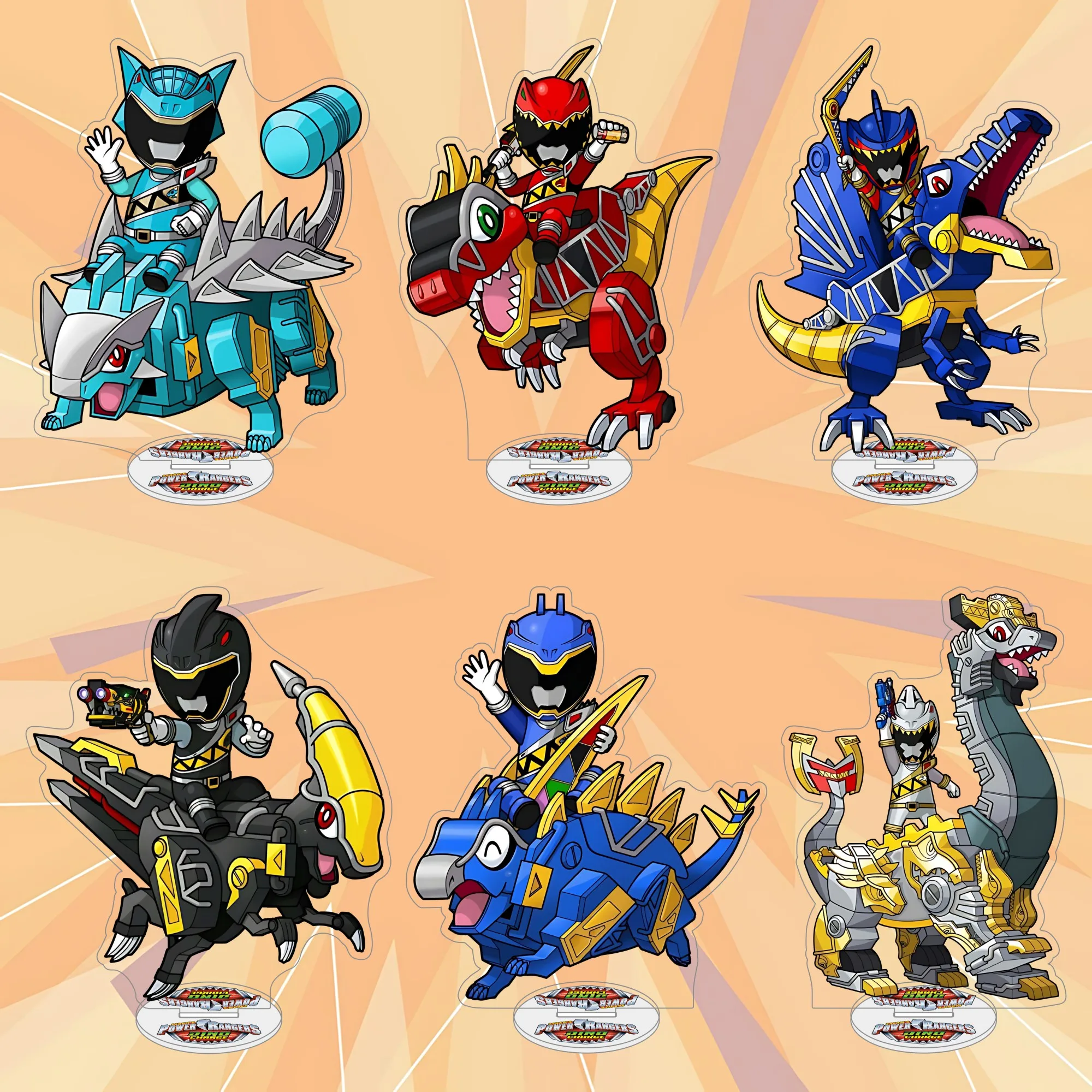 Mighty Morphin Power Rangers, produit de dessin animé, support en acrylique de 15 cm, ornement de décoration de chambre mignon, version Q, porte-clés, cadeaux pour enfants