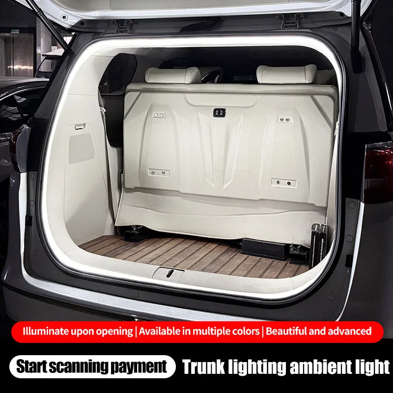 Car Trunk Dynamic Flowing Light Strip On/Off Scanning Trunks Lights Waterproof Flexible Atmosphere Lamp Accessories for Car SUVs