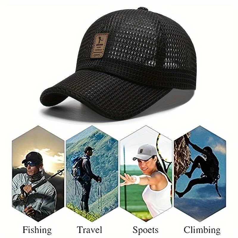 Atmungsaktive Mesh-Baseballkappen – verstellbare, schnell trocknende, lässige Trucker-Hüte für Männer und Frauen, perfekt für den Sommer im Freien – Detail 1
