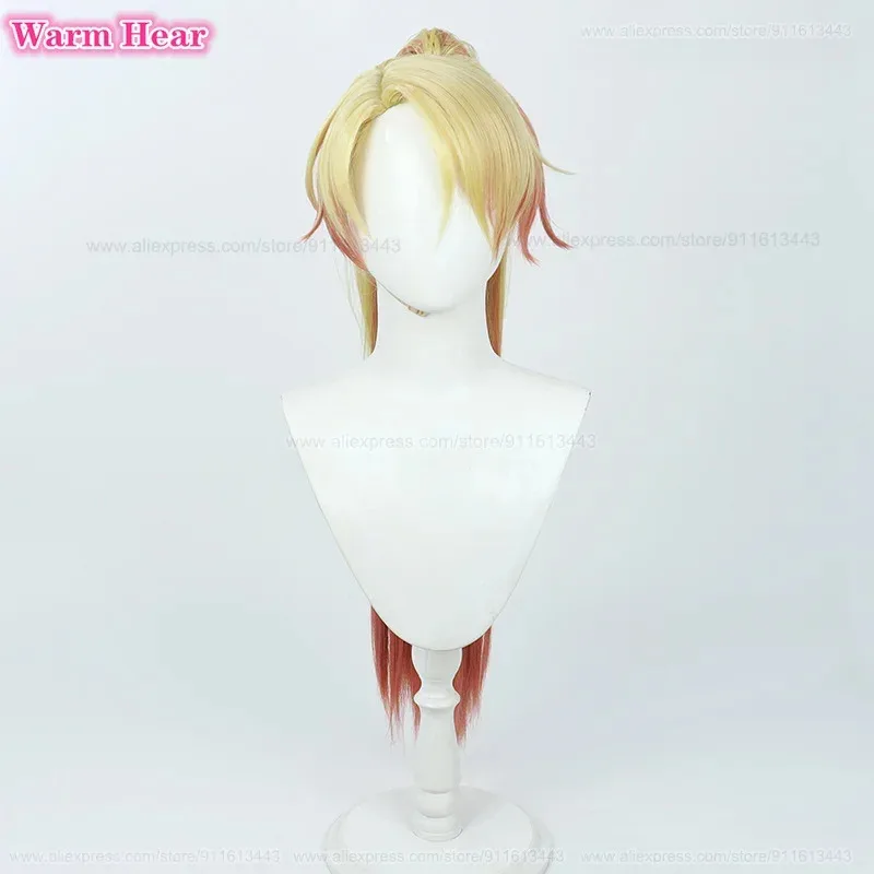 95cm Long Tenma Tsukasa Synthetic Hair Anime Yellow Orange Gradient Ponytail Clip Cosplay Anime Wig Heat Resistant Fibre Wigs