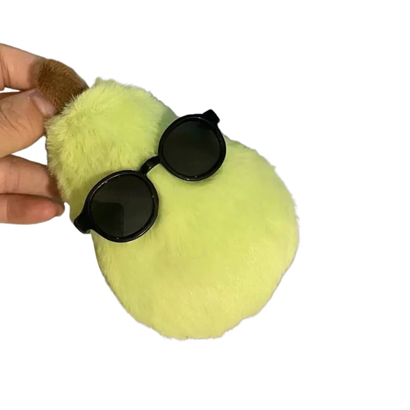 Cute Plush Green Pear Doll Pendant Creative Sunglasses Pear Doll Backpack Pendant Girl Gift