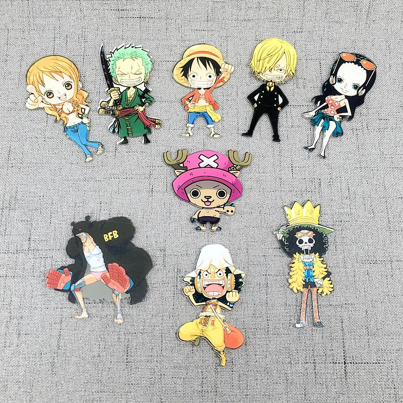 Hot Anime One Piece Luffy Roronoa Zoro Usopp Sanji Acrylic Model Refrigerator Magnet Sticker Trinket Home Decor Toys Kids Gift