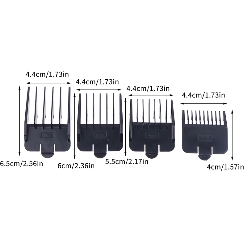 【HLS】【HB】4pcs Universal Cut Clipper Limit Comb Guide Attachment Size Barber Replacement Electric Push Shear Limit Comb