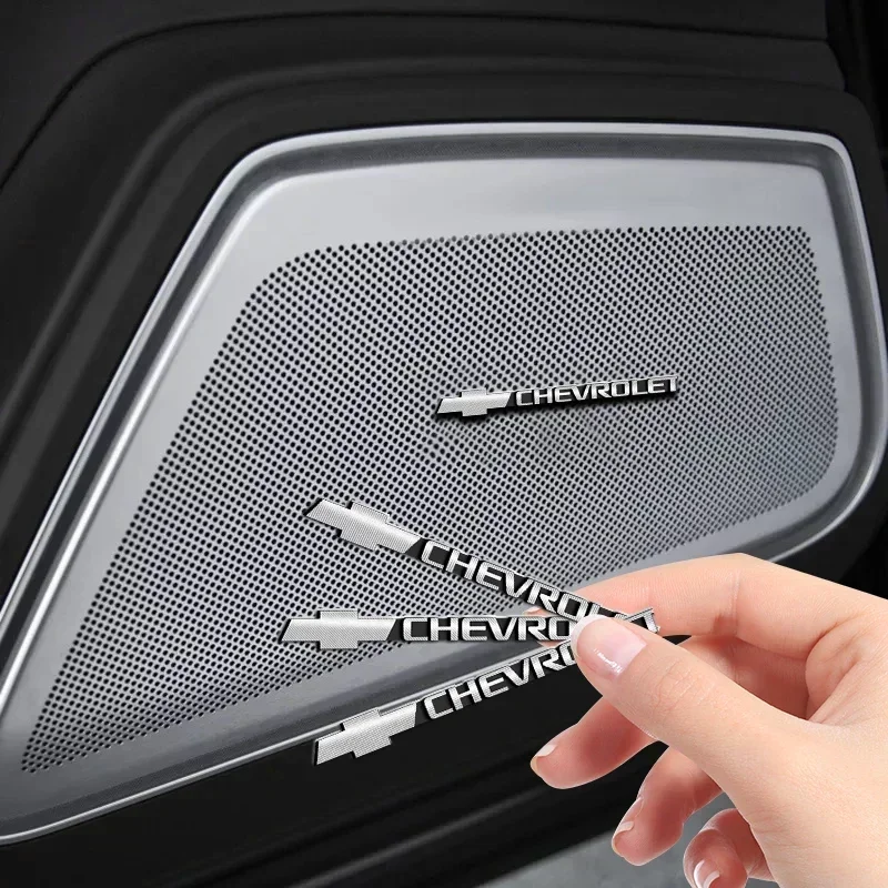 2/4 قطعة سيارة الصوت تزيين ثلاثية الأبعاد شارة ألومنيوم شعار ملصق لشروليه لاكيتي أفيو كوبالت كروز ماليبو تراكس كامارو اكسسوارات