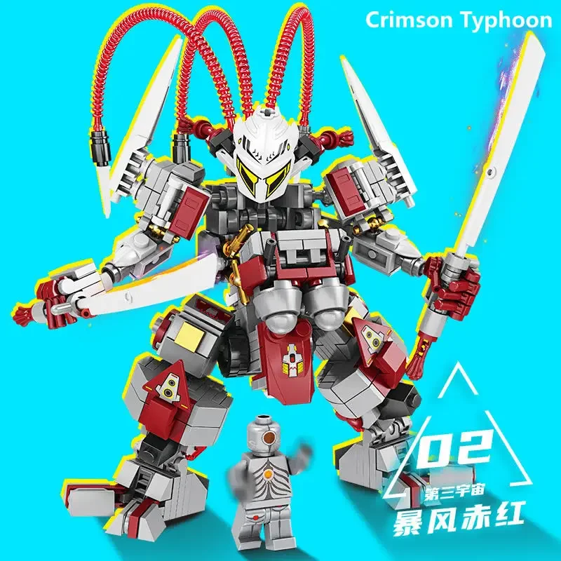 

MOC Hot Heterogeneous Mecha Robot Building Blocks Dangerous Drifters Crimson Typhoon Lalasli Blade Bricks Toys for Kid Boy Gifts