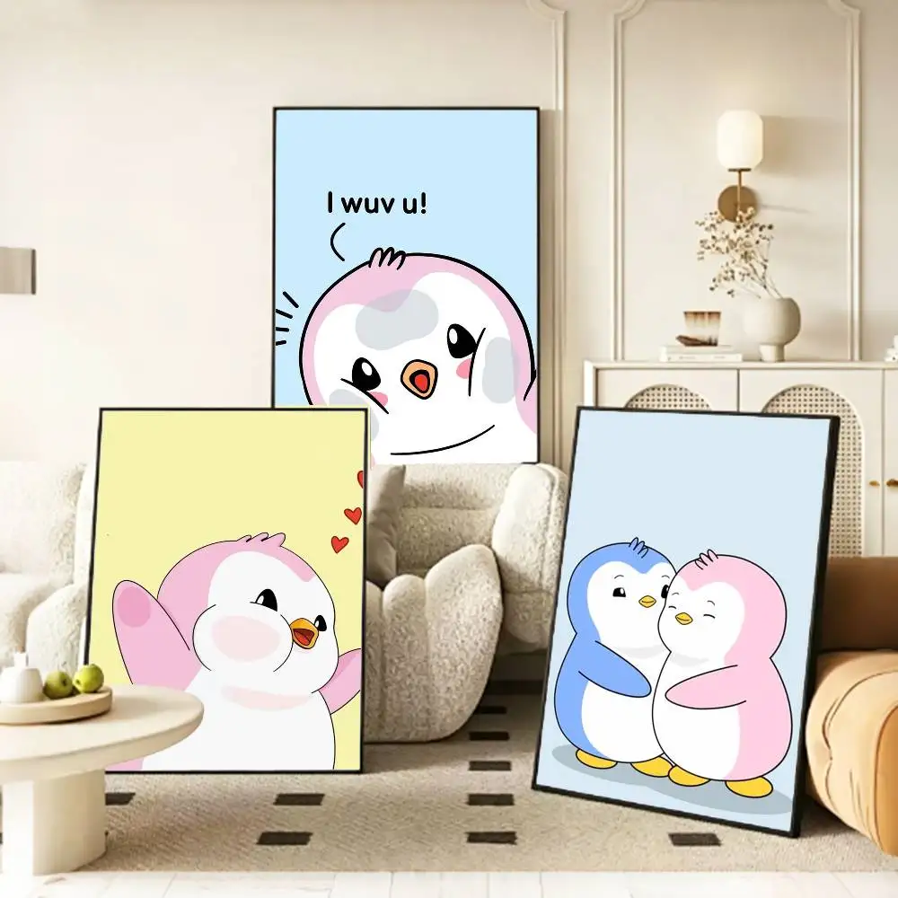 P-Pudgy Penguin CUTE Poster HD Self Adhesive Waterproof Wall Art Ideal for Home Office Dorm