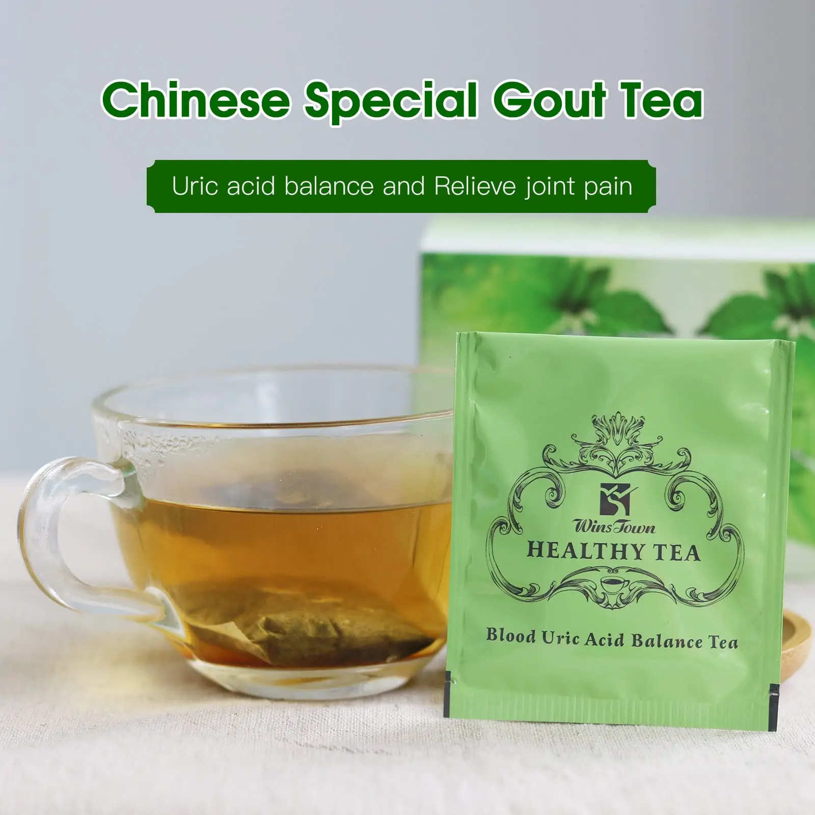 

Wins Town Blood Uric Acid Balance Tea 20 Teabags Promote Purine Metabolism Pain Relief Natural Health Supplement