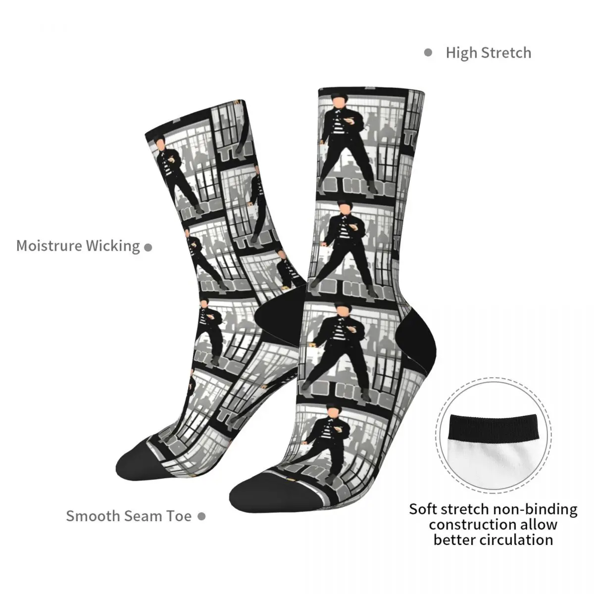 Calcetines de vestir transpirables para hombre y mujer, medias de estilo Hip Hop, e-elvis Presley King, para el hogar, regalos pequeños