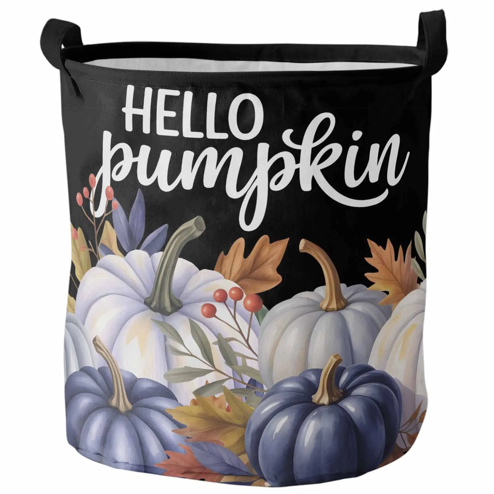 

Autumn Thanksgiving Hollo Pumpkin Foldable Dirty Laundry Basket Kid's Toy Organizer Waterproof Storage Baskets