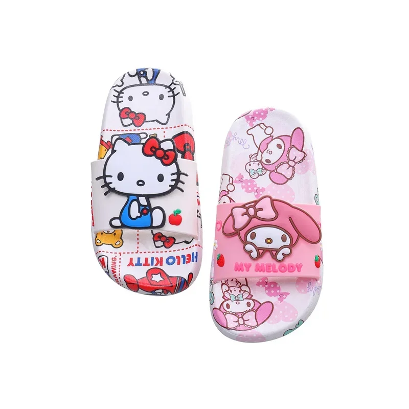 Sanrioed Cartoon My Melody Kuromi Hellokittys bagno pantofole antiscivolo stampa carina bambini pantofole per adulti sandali da spiaggia