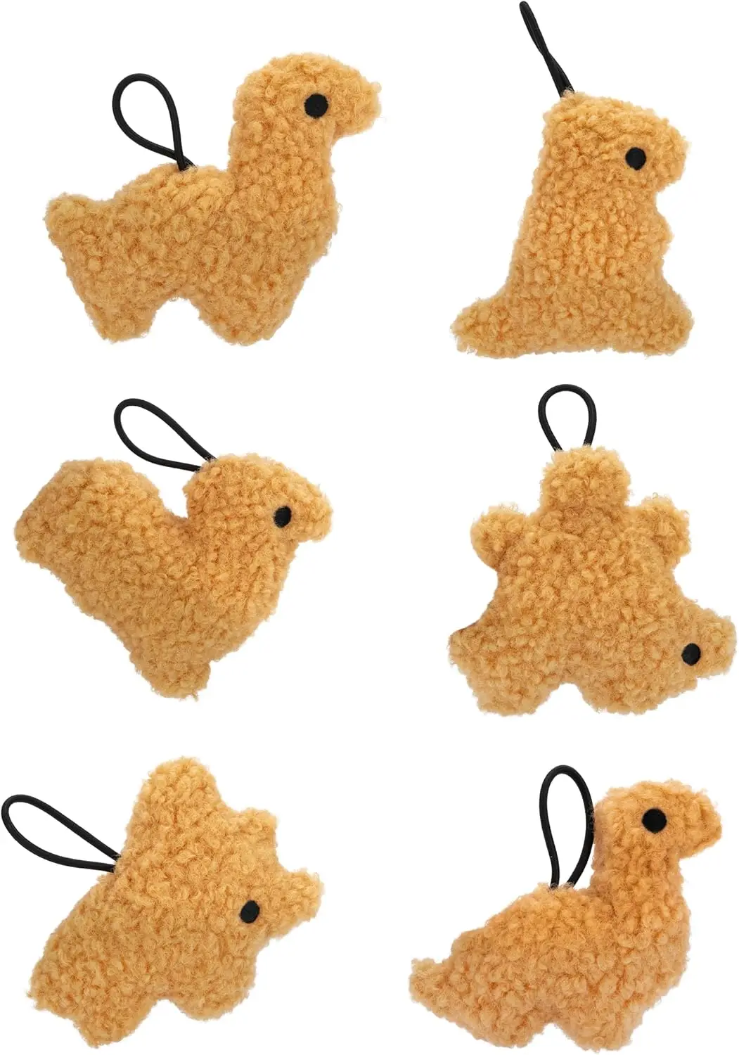 

3.5-Inch Ultrasoft Plush Dino Nuggets Keychain 6-Pack, Cute and Huggable for On-the-Go Fun
