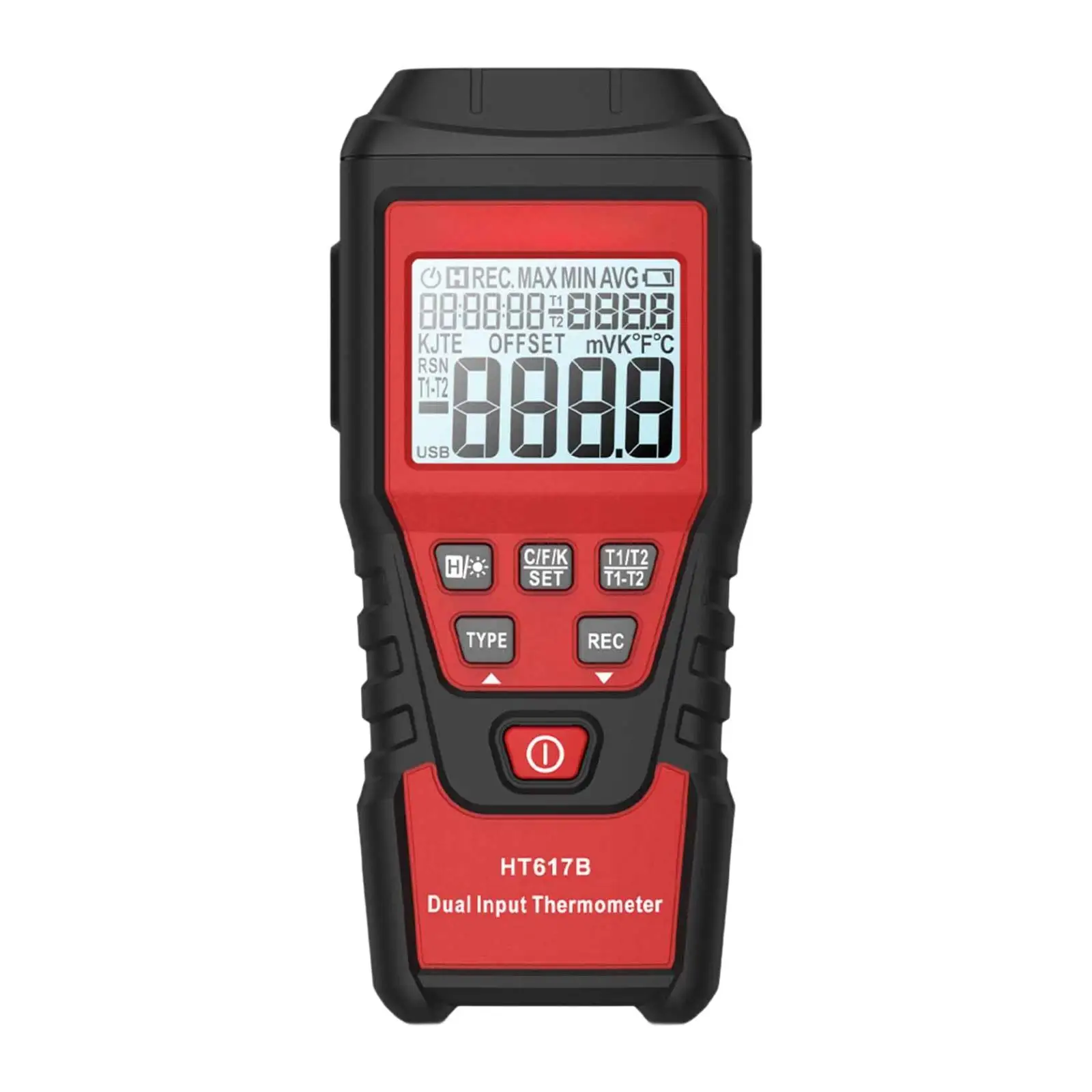 

Thermocouple Thermometer 2 Channels Measurement Tool HT617B for Liquid Hblast Furnaces