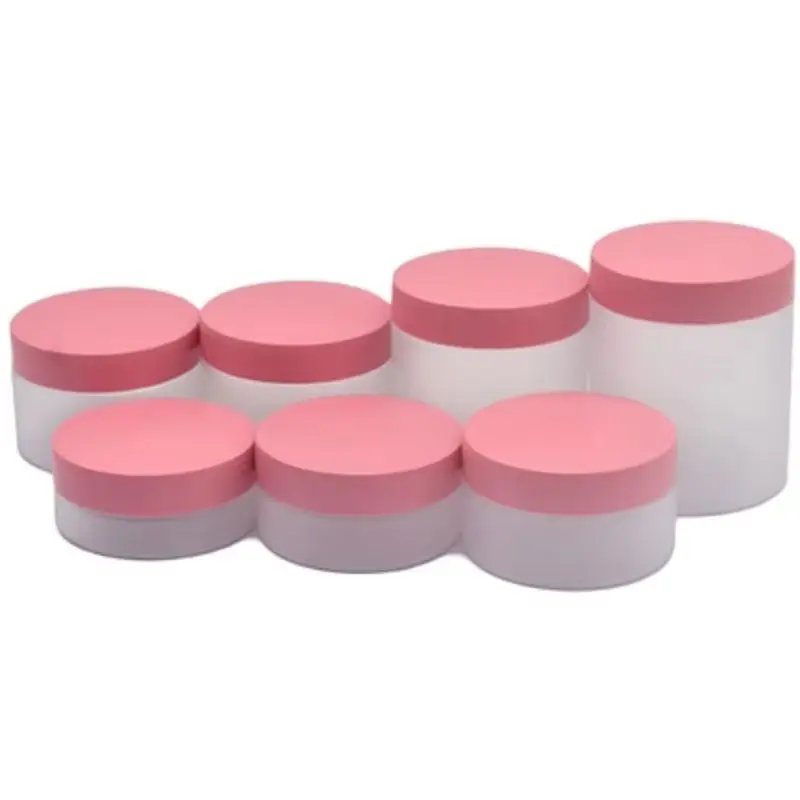 

24Pcs Plastic Wide Mouth Bottle Skincare Empty Frost Cream Jar Pink Lid 50g 80g 100g 120g 150g 200ml 250ml Cosmetic Containers