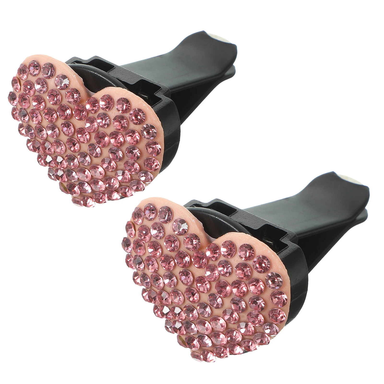 

2pcs Diamond Rhinestone Air Freshener Clip Vent Diffuser Pink Decorative Car Outlet Clips Cute Dashboard Accessories For Women