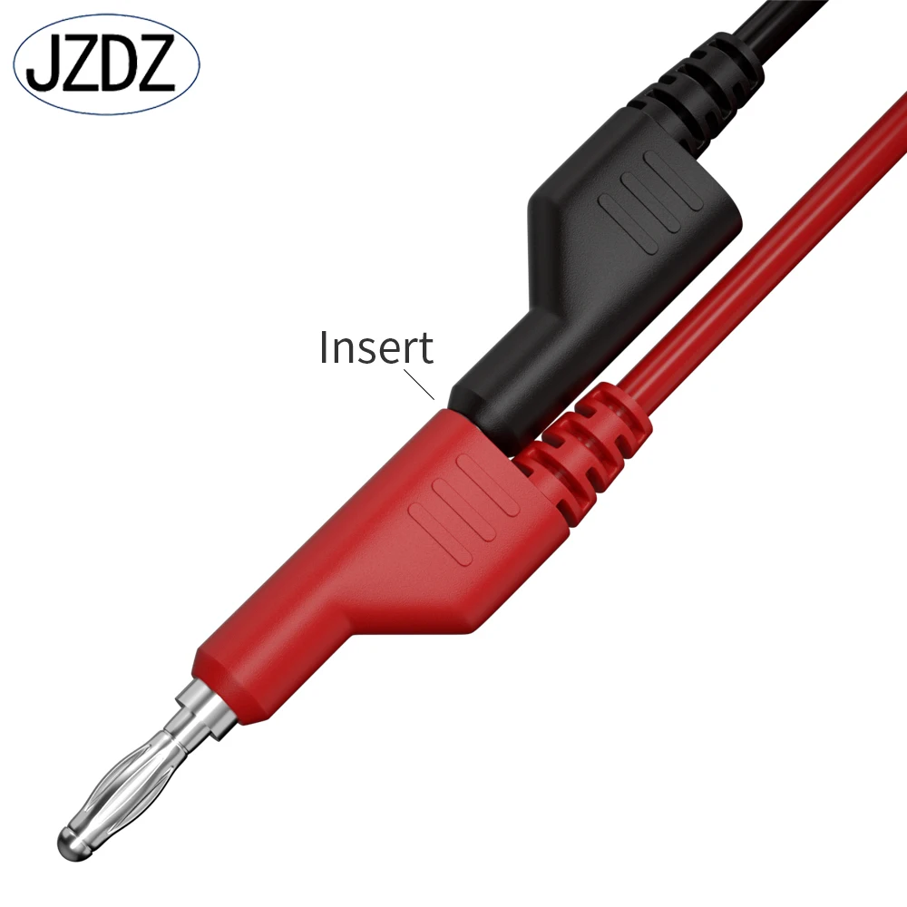 JZDZ 5pcs 4mm Banana Plug to test clip/hook Multimeter Test Leads Electrical test cable Line Jumper Wire DIY tool J.70054-2