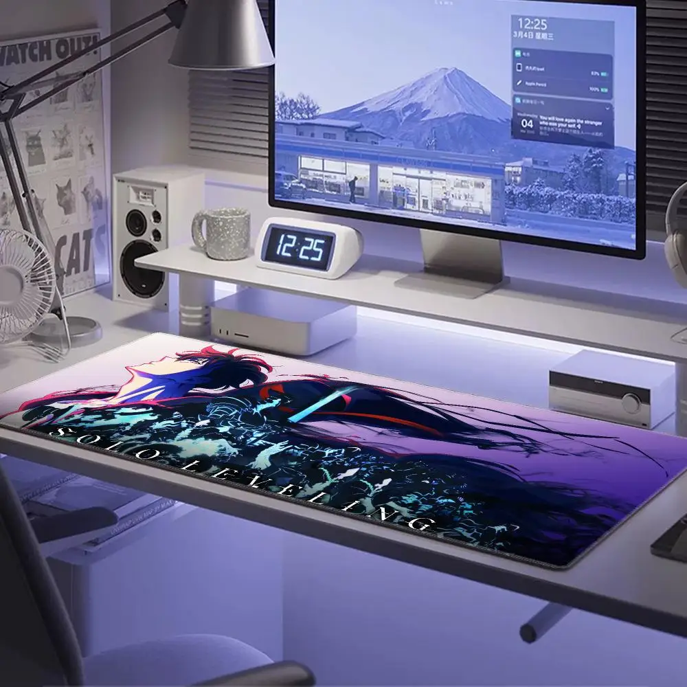Anime S-Solo L-Leveling Large Big Mouse Pad Anti Slip Rubber Edge Locked Thickened Laptop Gaming Desk Mat Table Pad HYBXAXC