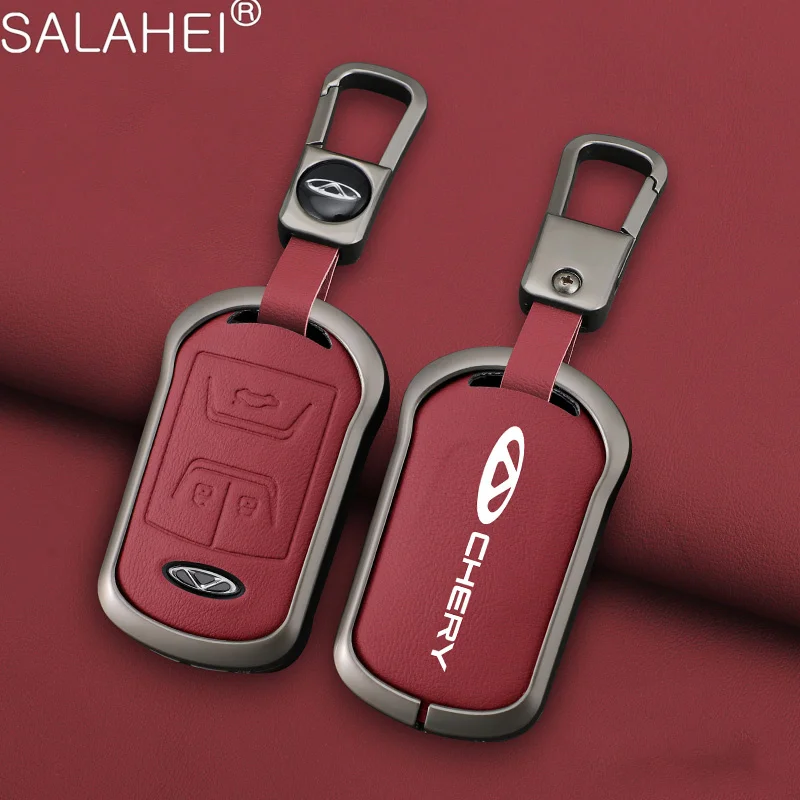 

Leather Car Smart Remote Key Case Fob Cover Holder Shell Bag For Chery Tiggo 4 3 GX Arrizo 5 Tiggo 7 8 Auto Keychain Accessories