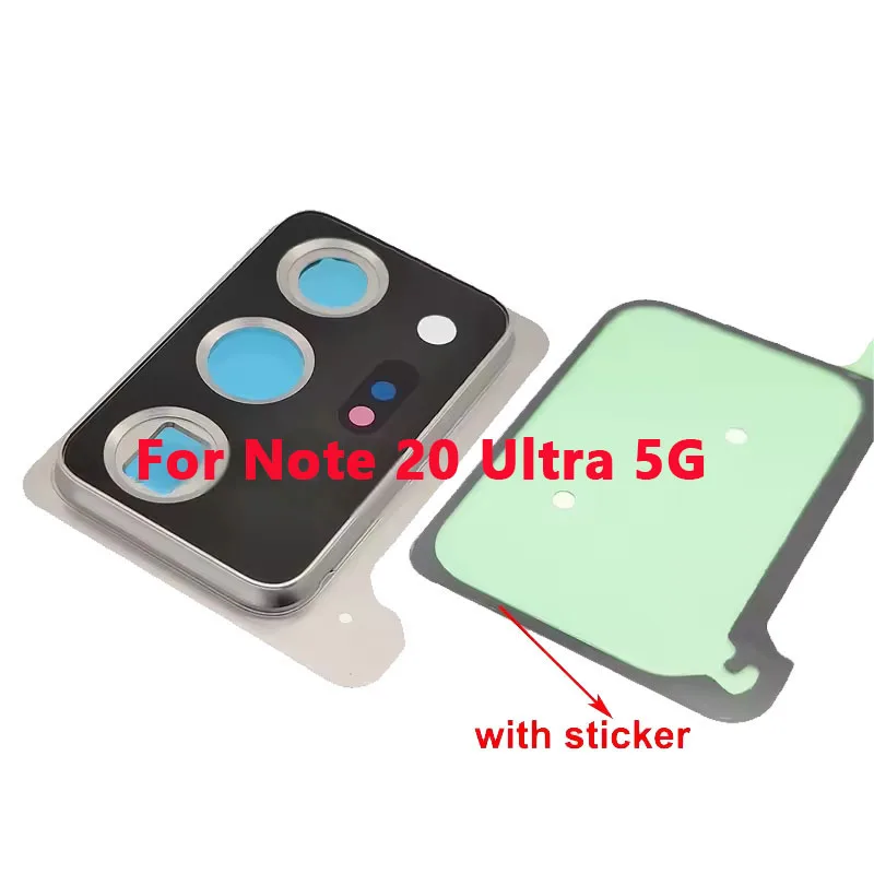New For Samsung Galaxy Note 20 Ultra 5G Rear Back Camera Lens Glass With Adhesive And Lens Frame Cover Sticker