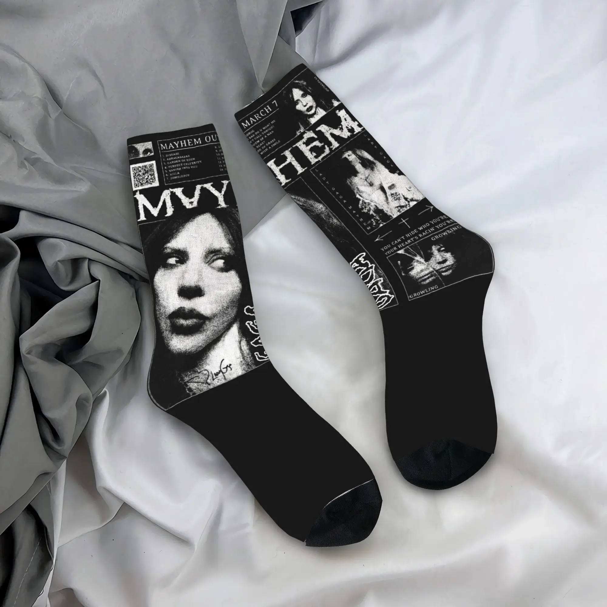 

Lady Stockings Gaga The Mayhem Ball Tour 2025 Leisure Socks Men Breathable Socks Winter Outdoor Sports Non Slip Socks Gift Idea