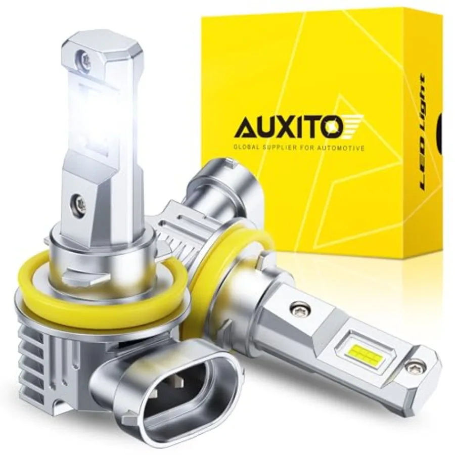

H11 H8 LED Fog Light Bulb - 900% Brighter 6500K White Direct Fit Mini Size Hassle-Free Plug and Play Extended Lifespan Flicker-