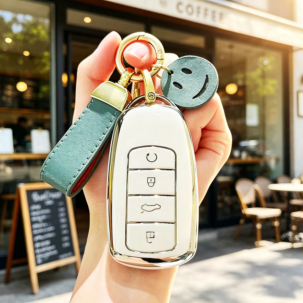 TPU Autoschlüssel-Hülle für Chery Jaecoo Tigo 7 8 Pro Max Omoda C5 Tigo 7 8 Plus Arrizo 5 Plus Zubehör mit Kette