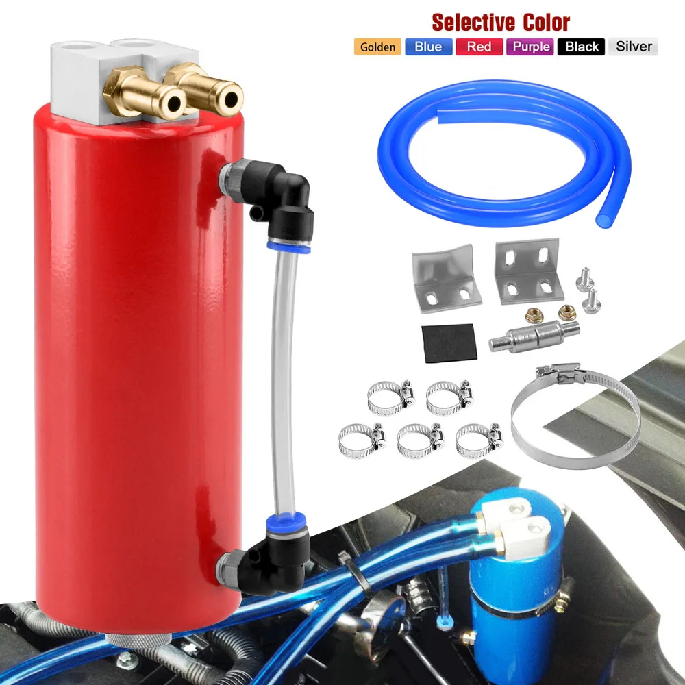Racing Oil Catch Tank/CAN Round Can Reservoir Turbo Oil Catch Can Tank Universal Aluminum Auto Parts