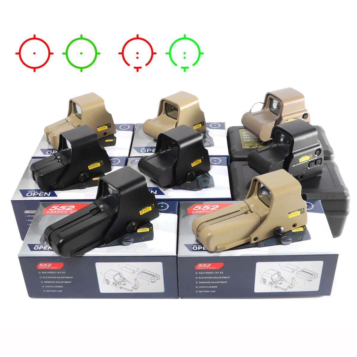 Holographic Red Green Dot Sight Scope for Hunting