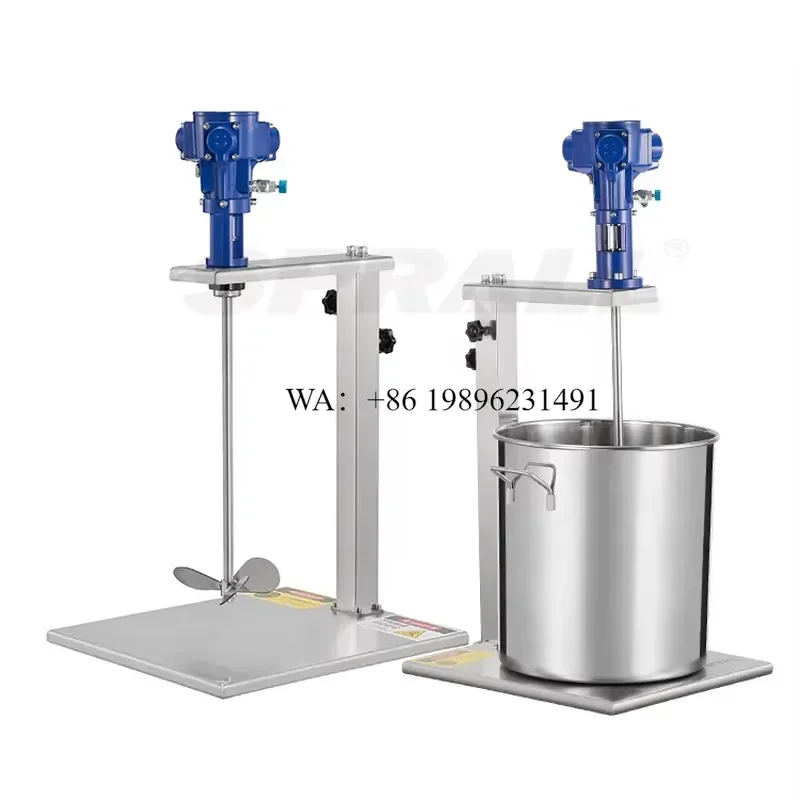 Wmwmnu for SPRALL 5 Gallon Stainless Steel Pneumatic Mixer Stirring Explosion-proof Glue Ink Agitator Paint Liquid Mixer