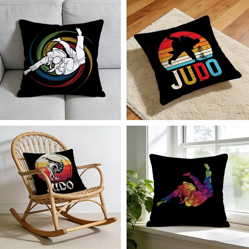 

Sports Judo Martial Arts Cushion Cover Short plush pillowcase for bed sofa car，washable