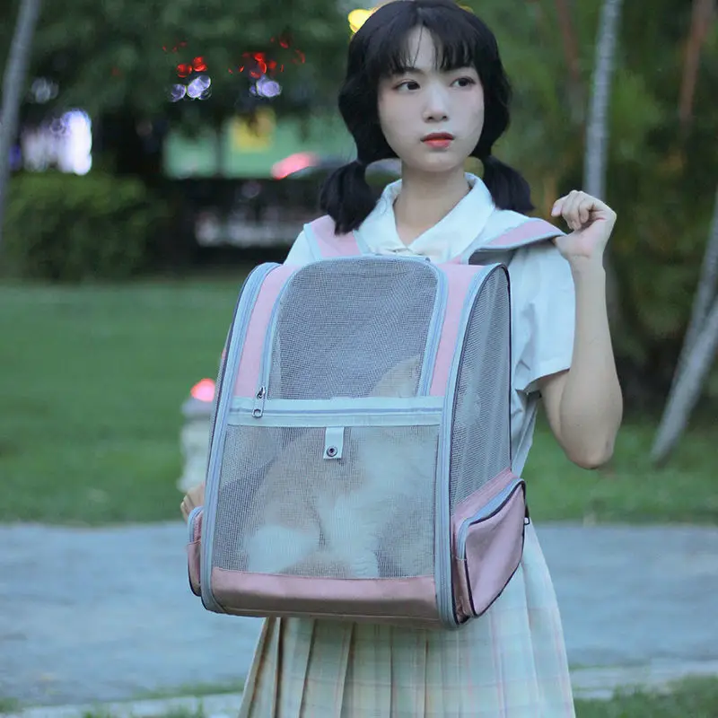 

Cat Carrier Backpack Summer Breathable Cat Bag Pet Out Carrying Bag Carry Dog School Bag Puppy Carrier Transparent Large Space