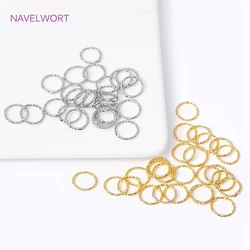 Wholesale 18K Gold Plated Brass 6/8/10/12MM Round Twist Closed Ring Connectors Accessories For DIY Jewelry Making Supplies