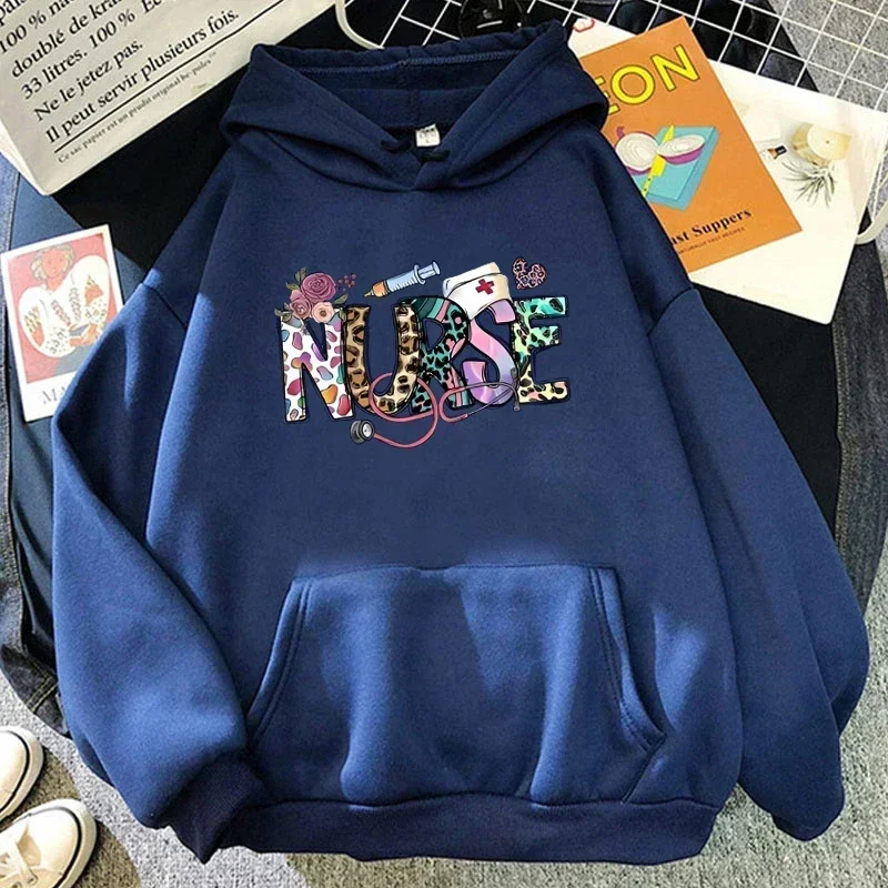 New Fashion Unisex Nurse Printed Hoodies Men Women Casual Long Sleeve Hoodie Pullovers Teens Outdoor Sweatshirts