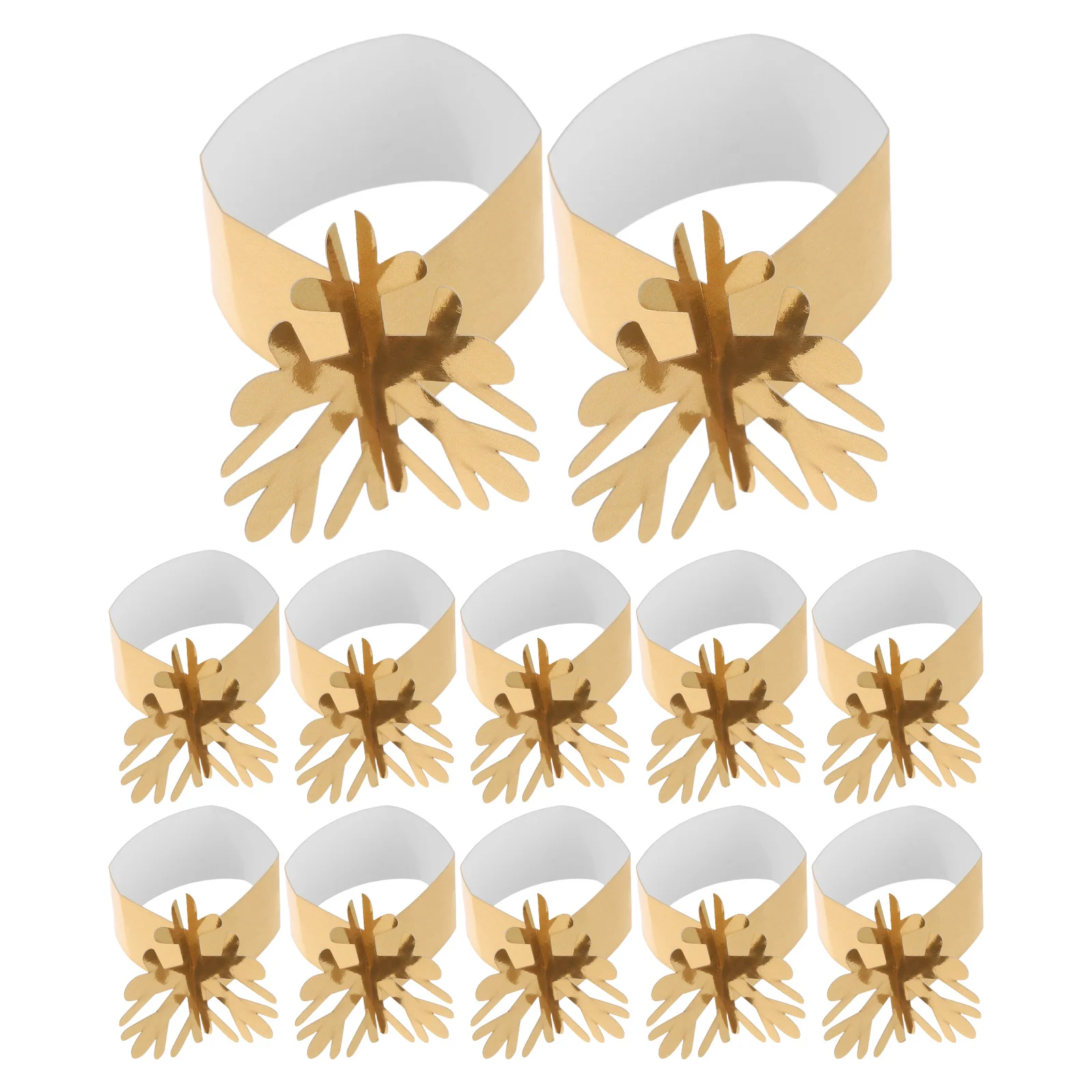 

25 PCS Wedding Party Holiday Ring Napkins Flowers Christmas Snowflake Rings for Paper