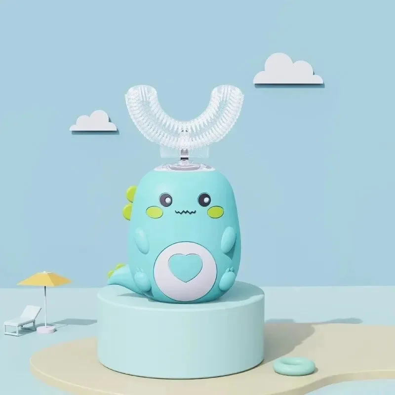 

Children'S Electric Toothbrush Food Grade Silicone Oral 360 Degree Automatic Usb Charging Smart Children'S Toothbrush U-Shaped