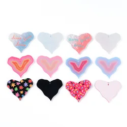 10PCS Sparkling Transparent Love Acrylic Earrings with Charm and Love, Sweet Earrings, Keychains, Pendants, Accessories