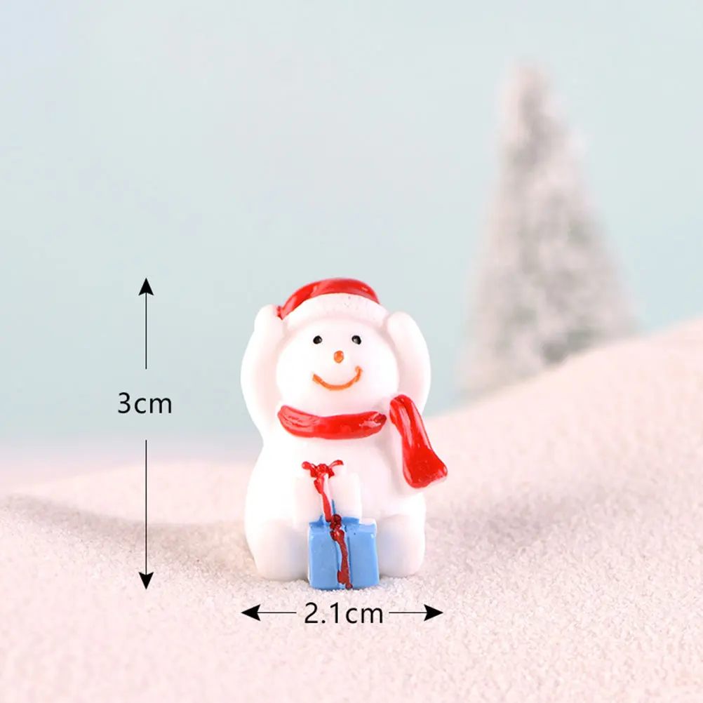 

9Pcs Miniature Resin Snow Scene Decor Christmas Craft Set for Moss Succulent Garden Bonsai Display Home Office Desktop Landscape