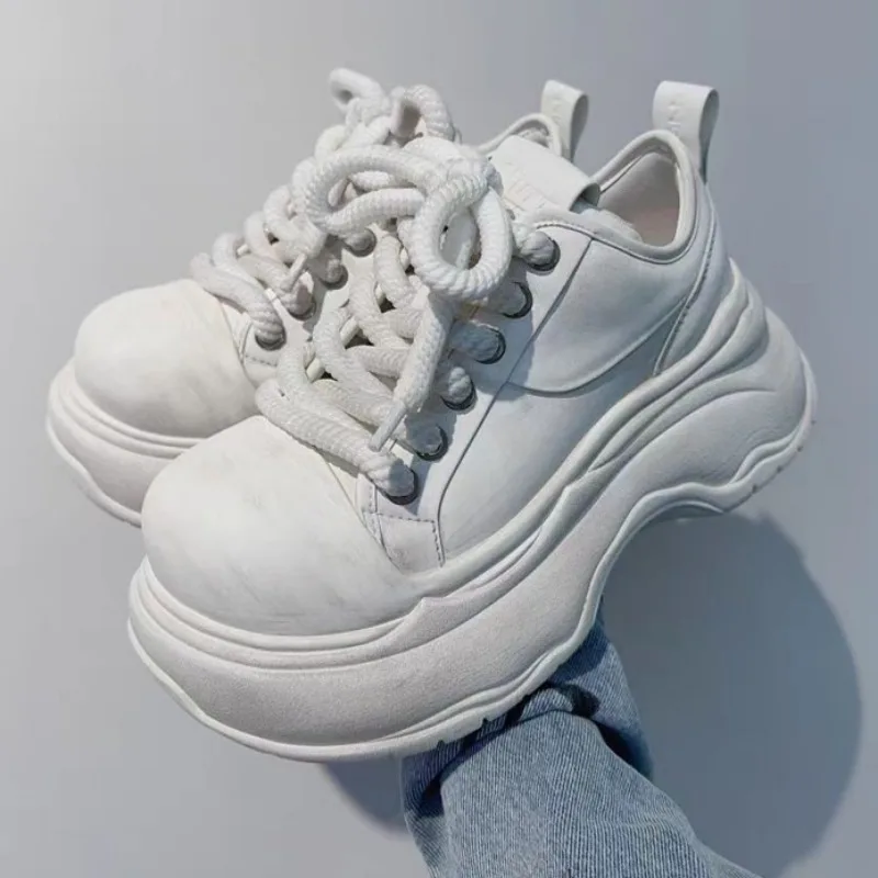 

Autumn New Thick Sole Single Shoes Women Fashion Round Head Front Strap Thick Sole Anti-slip Wear-resistant Low-top Shoes