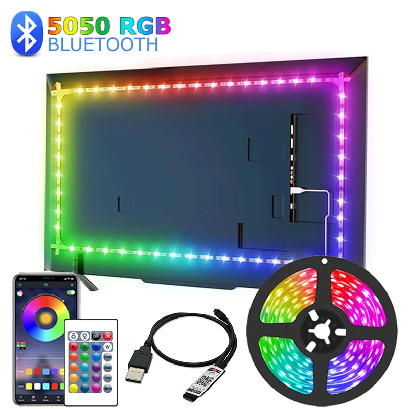 Wifi Rgb Led Strip Lights 5050 Tv Backlight Smart Led Tape Light Flexible Led Lighting Strips Bluetooth Led Lights Strips Music