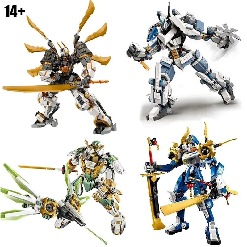 5-種類のタイタンメカバトルビルディングブロックロボットモデルフィギュア付きクリエイティブ趣味コレクションレンガのおもちゃギフト子供のための