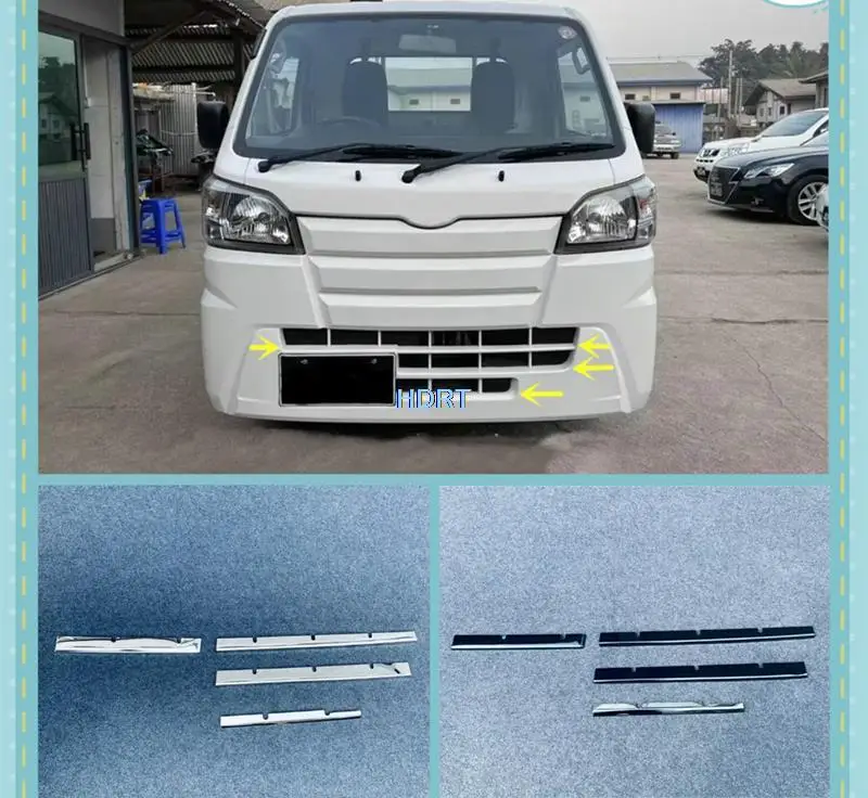 For Daihatsu Hijet Truck S500 S510 2022 + Front Grille Moulding Accent Cover Lower Mesh Strip Trim Molding Styling Bezel Frame