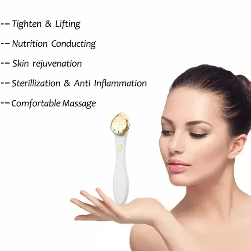 Rood Blauw Licht Oogschoonheid Apparaat Microstroom Verwarmde Aanscherping Anti Rimpel Gezicht Lifting Oog Nek Massager Huidverzorging Schoonheid