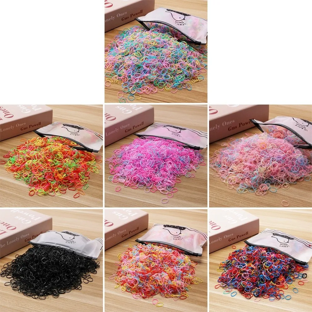 

1000Pcs/Pack Small Size​​ Disposable Rubber Bands​​ ​​Non-Slip ​​Vibrant Colors​​ ​​Scrunchie Hair Bands​​ Soft