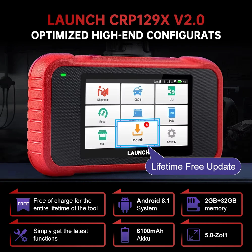 LAUNCH CRP129X V2.0 OBD2スキャナー 4システム診断ツール