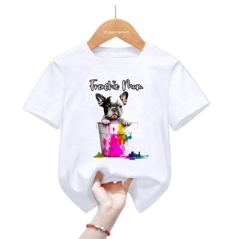 Princess Pug Animal Print T Shirt Girls/Boys Funny Dog Love Music Tshirt Harajuku Kawaii Kids Clothes Summer Fashion T-Shirt