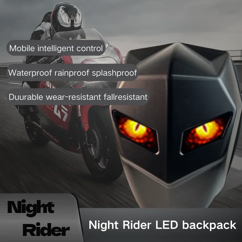 Comforable Rainproof Carbon Fiber The Dark Knight DurableBackpack LED Eye Motorcycle Helmet Waterproof Splashproof Laptops Bags